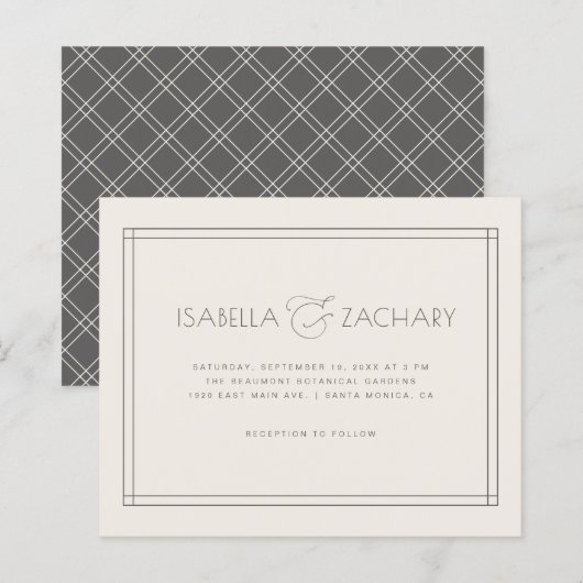 Budget minimalist Ampersand Typography Wedding (Voorkant / Achterkant)