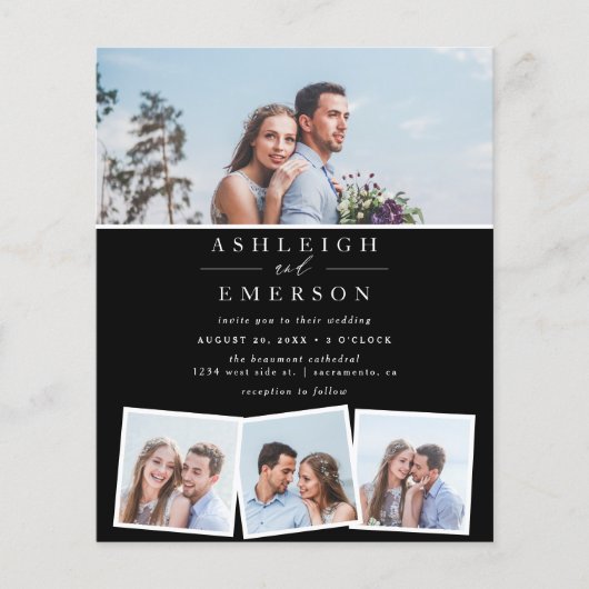 Budget minimalist Black Photo Collage Wedding (Voorkant)