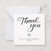 Budget Minimalist Black Script Verjaardag Bedankt Notitiekaartje (Voorkant)