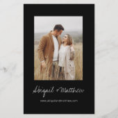 Budget minimalist Boho Black Wedding Uitnodiging Flyer (Achterkant)