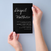 Budget minimalist Boho Black Wedding Uitnodiging Flyer (Hand)