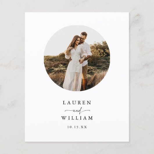 Budget Minimalist Boho Foto Uitnodiging voor bruil (Achterkant)