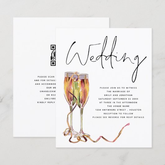 Budget minimalist Champagne Wedding (Voorkant / Achterkant)