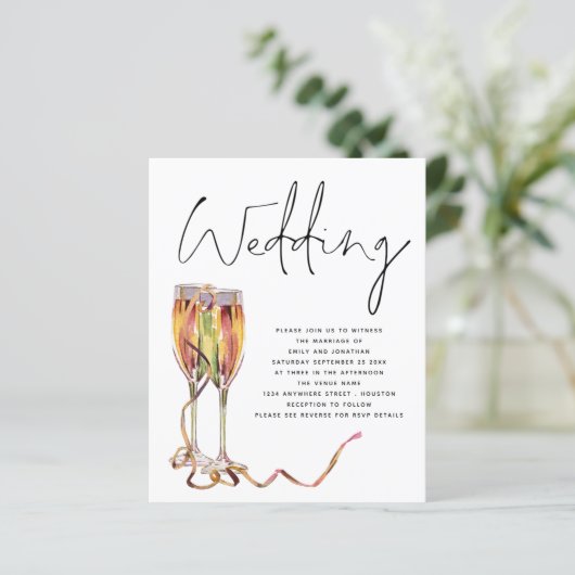 Budget minimalist Champagne Wedding (Staand voorkant)