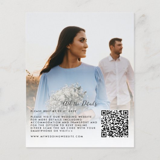 Budget minimalist Chic 2 Photo Wedding Uitnodiging (Achterkant)