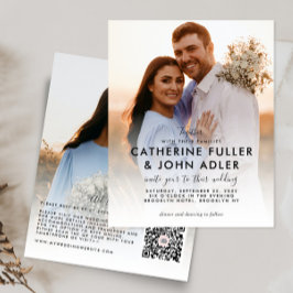 Budget minimalist Chic 2 Photo Wedding Uitnodiging