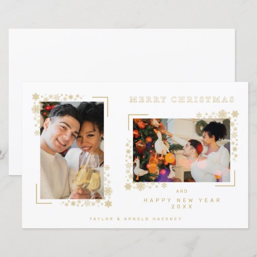 Budget Minimalist Christmas Snowflakes 2 Photos (Voorkant / Achterkant)