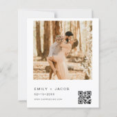 Budget Minimalist De bruiloft van foto QR code (Achterkant)