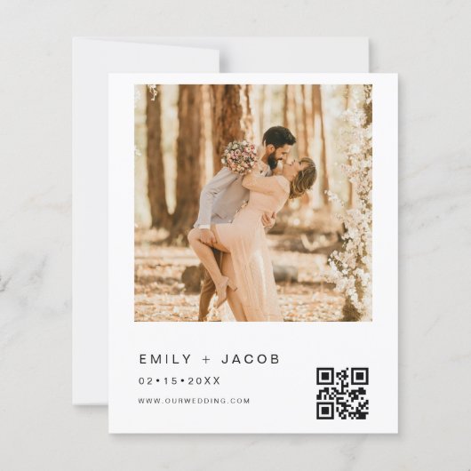 Budget Minimalist De bruiloft van foto QR code (Achterkant)