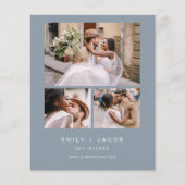 Budget minimalist - Dusty Blue Wedding Vier Foto Flyer (Voorkant)