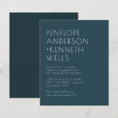 Budget minimalist Elegant Dark Blauwgroen Wedding  (Voorkant / Achterkant)