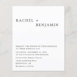 Budget minimalist Elegant Wedding Black White Chic