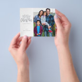 Budget minimalist Foto met Silver Merry Kerstmis Flyer (Hand)