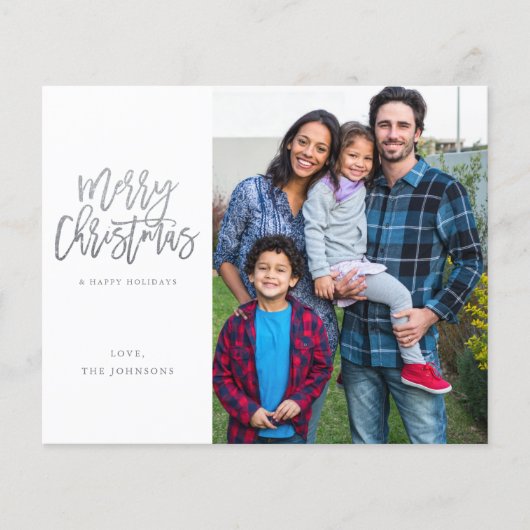 Budget Minimalist Foto met Zilver Kerstmis Flyer (Voorkant)