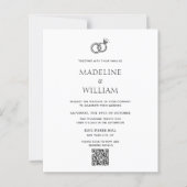 BUDGET Minimalist Hand Drawn Rings Qr Code Wedding (Voorkant)