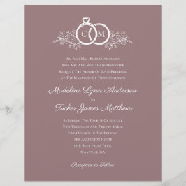 Budget Minimalist Mauve foto bruiloft uitnodiging