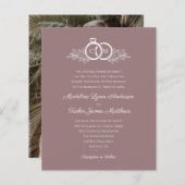 Budget Minimalist Mauve foto bruiloft uitnodiging (Voorkant / Achterkant)