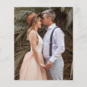 Budget Minimalist Mauve foto bruiloft uitnodiging (Achterkant)