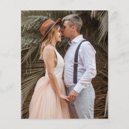 Budget Minimalist Mauve foto bruiloft uitnodiging (Achterkant)