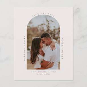 Budget Minimalist moderne boog foto Save the Date Flyer