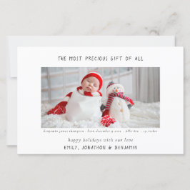 Budget minimalist Newborn Stats Foto Kerstmis
