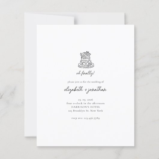 Budget Minimalist Oh Eindelijk Script Trouwdag (Voorkant)