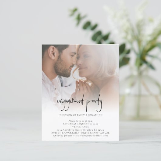 Budget minimalist Photo Engagement Party nodigt u (Staand voorkant)