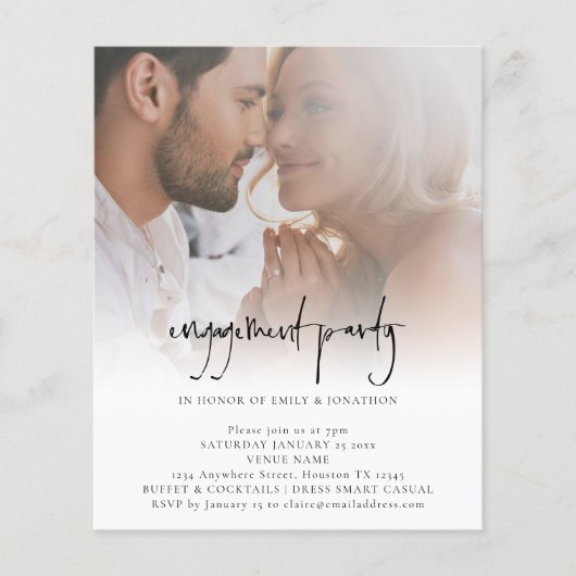 Budget minimalist Photo Engagement Party nodigt u (Voorkant)