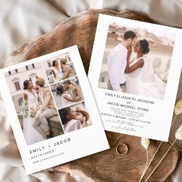 Budget minimalist Photo Five Photo White Wedding Flyer