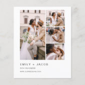 Budget minimalist Photo Five Photo White Wedding Flyer (Voorkant)