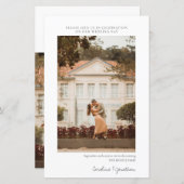 Budget minimalist Photo Wedding RSVP Uitnodiging (Voorkant / Achterkant)
