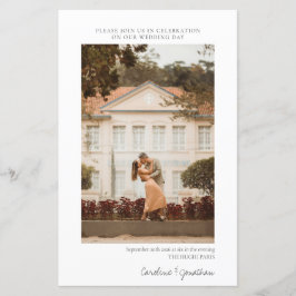 Budget minimalist Photo Wedding RSVP Uitnodiging