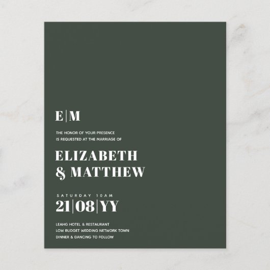 BUDGET Minimalist Plain Typografie INVITE - ELK Flyer (Voorkant)