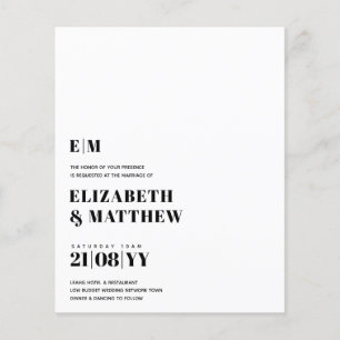 BUDGET Minimalist Plain Typografie INVITE - ELK Flyer