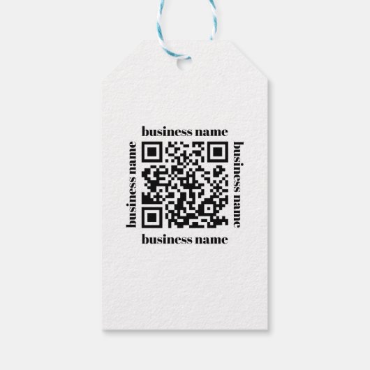 budget minimalist QR Code Business Keychain Cadeaulabel (Achterkant)