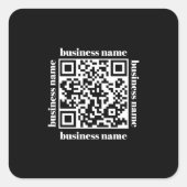 budget minimalist QR Code Business Keychain Vierkante Sticker (Voorkant)