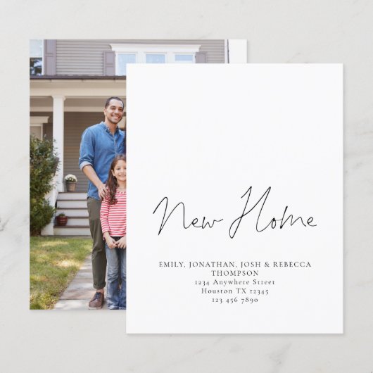 Budget minimalist Script Nieuw thuisadres (Voorkant / Achterkant)