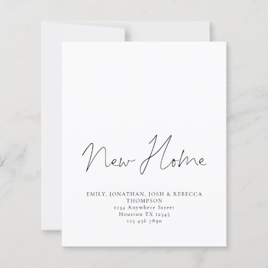 Budget minimalist Script Nieuw thuisadres (Voorkant)