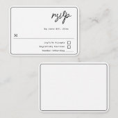 Budget minimalist Script Wedding RSVP-Kaart Notitiekaartje (Voorkant / Achterkant)
