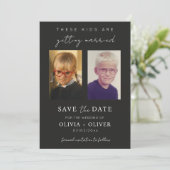 Budget, minimalist these kids are getting married save the date (Staand voorkant)