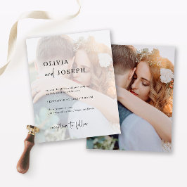 Budget Minimalist | Trouwkaart met twee foto's Flyer