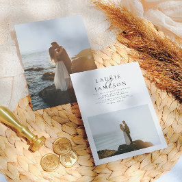 Budget minimalist Typografie Chic 2 Photo Wedding