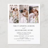 Budget minimalist Vier QR-code voor foto's bruilof Flyer (Voorkant)