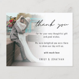 Budget minimalist Voeg je fotoweddenschap toe Dank