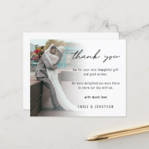 Budget minimalist Voeg je fotoweddenschap toe Dank