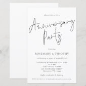 Budget minimalist Wedding Jubileum Party nodigt ui (Voorkant / Achterkant)