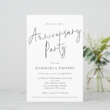 Budget minimalist Wedding Jubileum Party nodigt ui