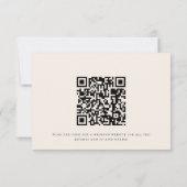 Budget Minimalist Zwart Ivoor Moderne Script RSVP Notitiekaartje (Achterkant)