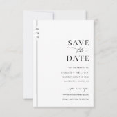 Budget Minimalist Zwart-wit bruiloft Save The Date (Voorkant)