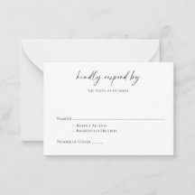 Budget Minimalist Zwart Wit Modern Script RSVP